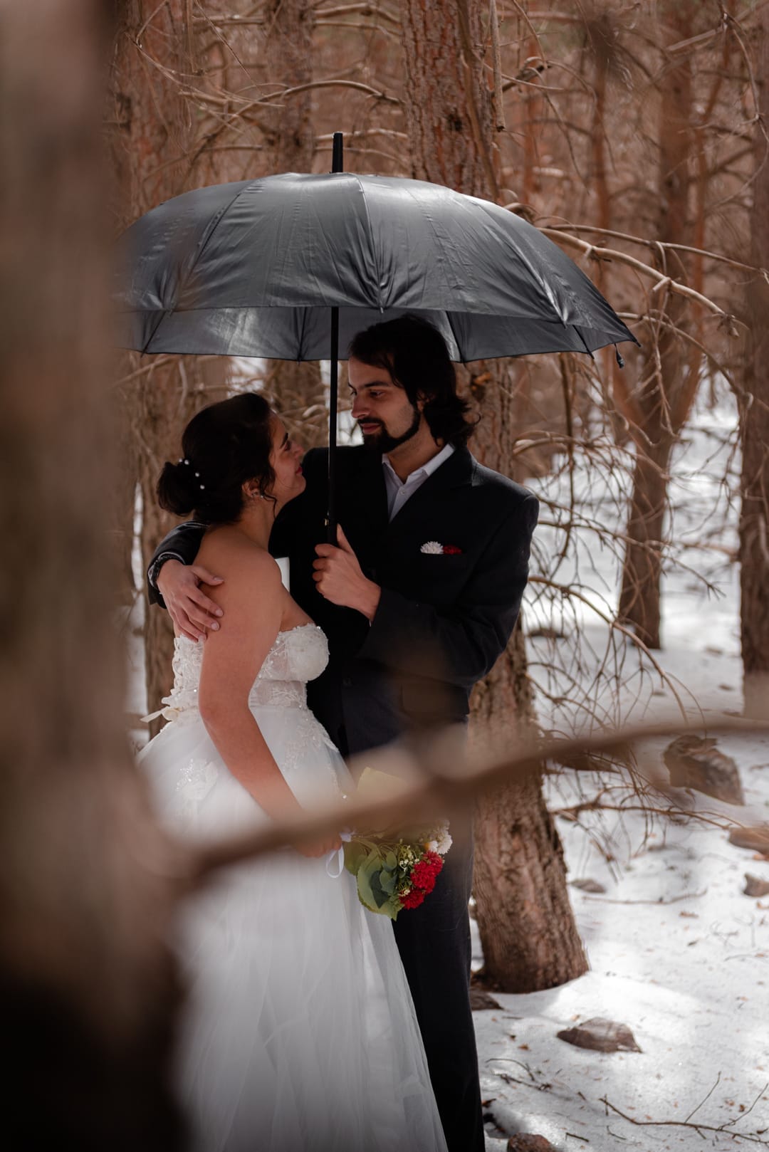 Boda de Lola y Marcos en la nieve, reportaje sin poses forzadas